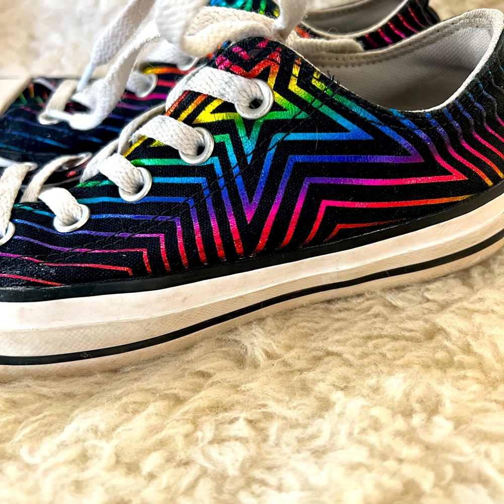 Converse All Star Iridescent star rainbow converse sneakers,Converse all star